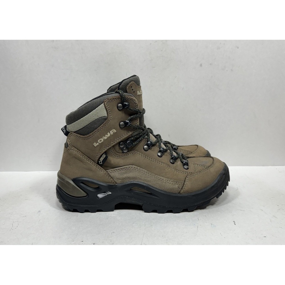 Lowa‎ Renegade GTX Mid Womens Size 7.5 Boots Stone Brown Leather Hiking Goretex
